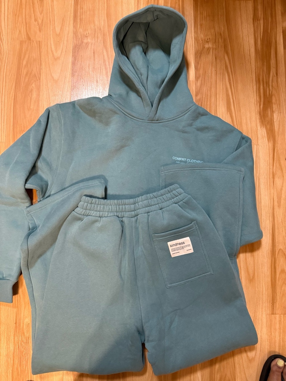 Comfort Clothing Women's Teal Hoodie & Joggers Set - Picture 4 of 5